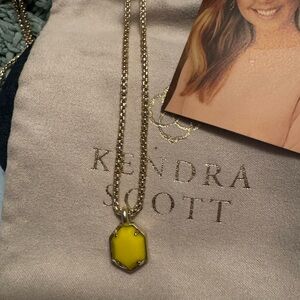 Kendra Scott Gold Necklace with Yellow Pendant